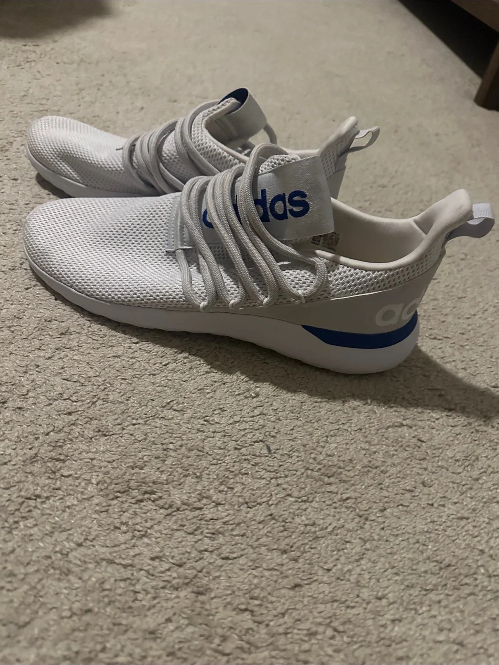 NWOT adidas White and Blue Cloudfoam comfort Mesh Lace-Up Sneakers